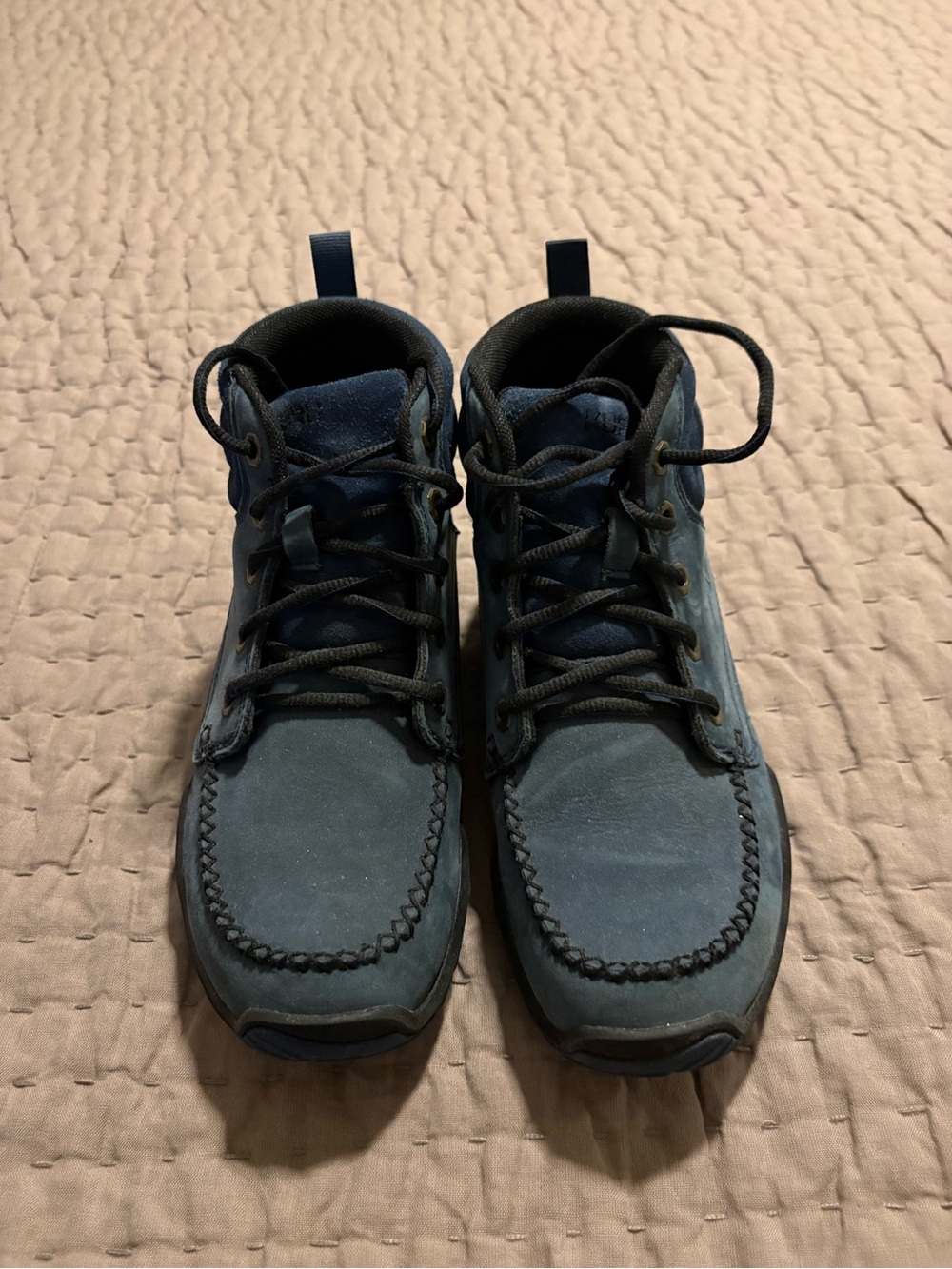 Women’s Navy Lace-Up Work Boots, size 8
